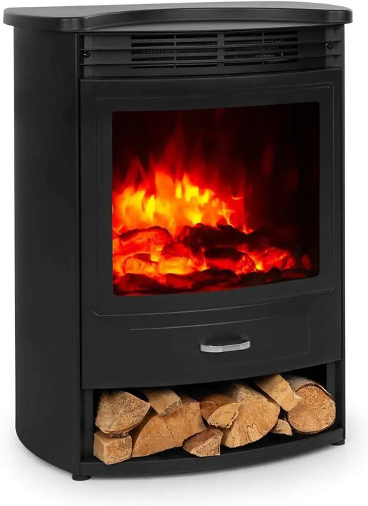 Chimenea eléctrica Klarstein Bormio Chimenea eléctrica con calefacción,, 950/1900 W, termostato, función de calefacción conmutable, negro