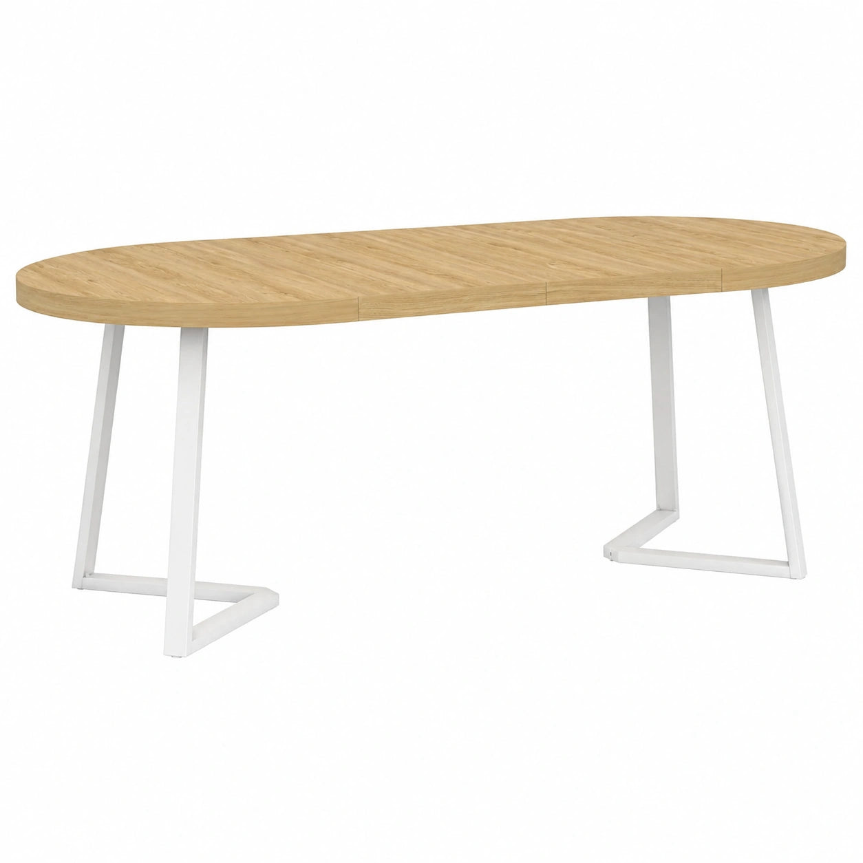 Tavolo Rotondo Allungabile Selma in Legno e Bianco per 4-10 Persone, 110-200 cm