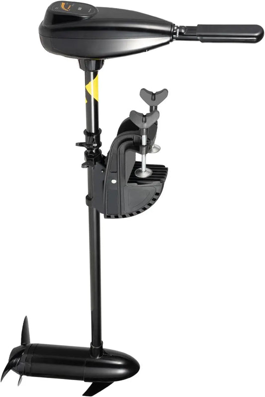 Motor fueraborda GGTYURTM Motor eléctrico barco 12 V 80 lbs empuje, motor de trolling fueraborda para SUP pesca barco inflable, negro
