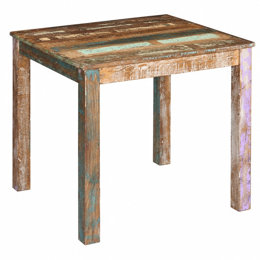 Tavolo da Pranzo in Legno Recuperato, Design Ecologico 80x82x76 cm