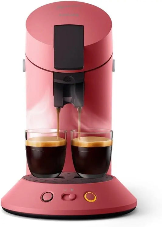 Cafetera Philips Senseo Original Plus Cafetera Monodosis, 1 o 2 Tazas, Rojo Suave