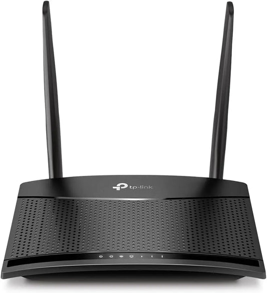 Router TP-Link TL-MR100, 4G LTE SIM, WiFi 4 300 Mbps, 2 Puertos Ethernet, negro