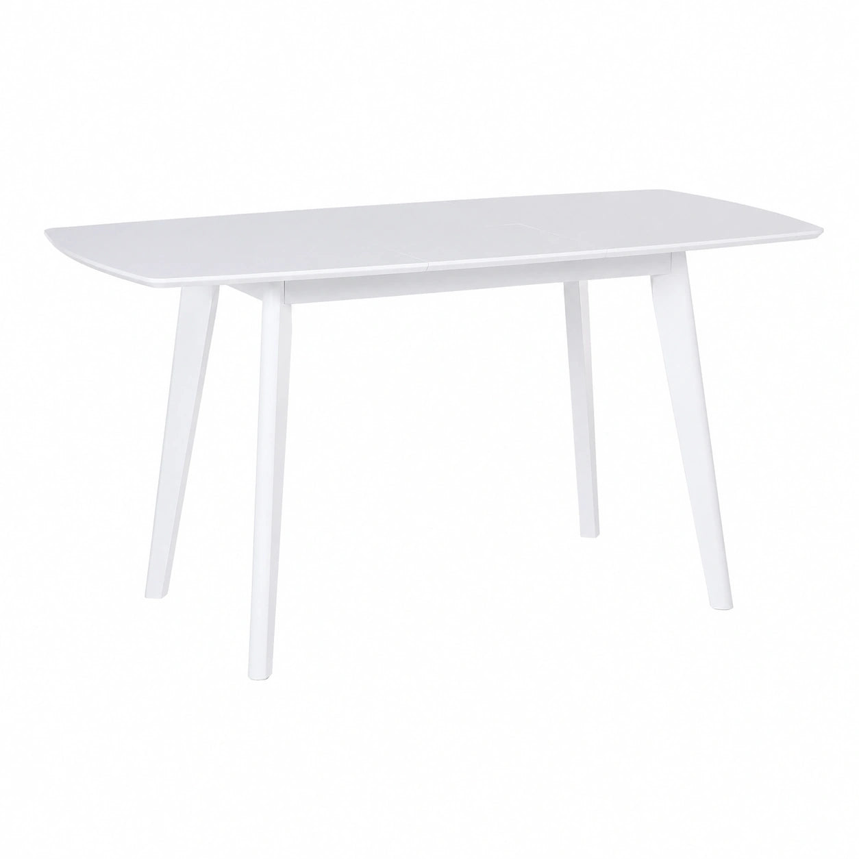 Tavolo da Pranzo Retraibile Bianco con Struttura in Legno 120-160 x 80 cm