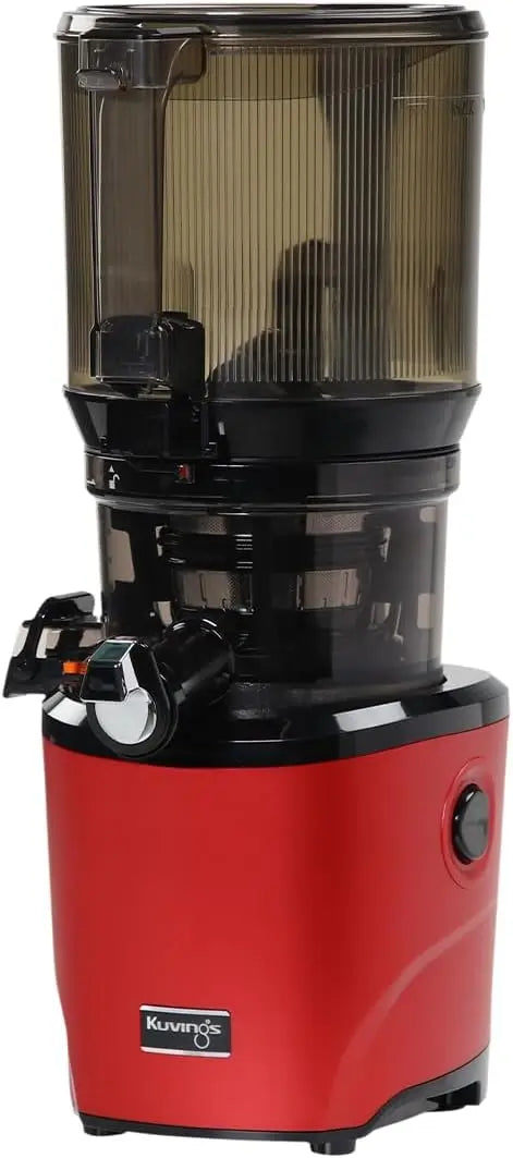 Exprimidor Kuvings AUTO10S, lento de fácil cuidado con capacidad de 3 litros y motor de 200 W, ideal para frutas, rojo