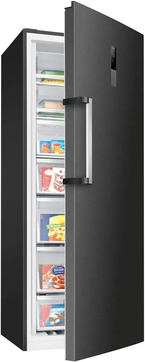Congelador Bomann Nofrost GSVS 7365 - Ancho 70 cm - 2 en 1 - Ajustable al frío - 186 cm, - 5 cajones y 2 compartimentos, negro
