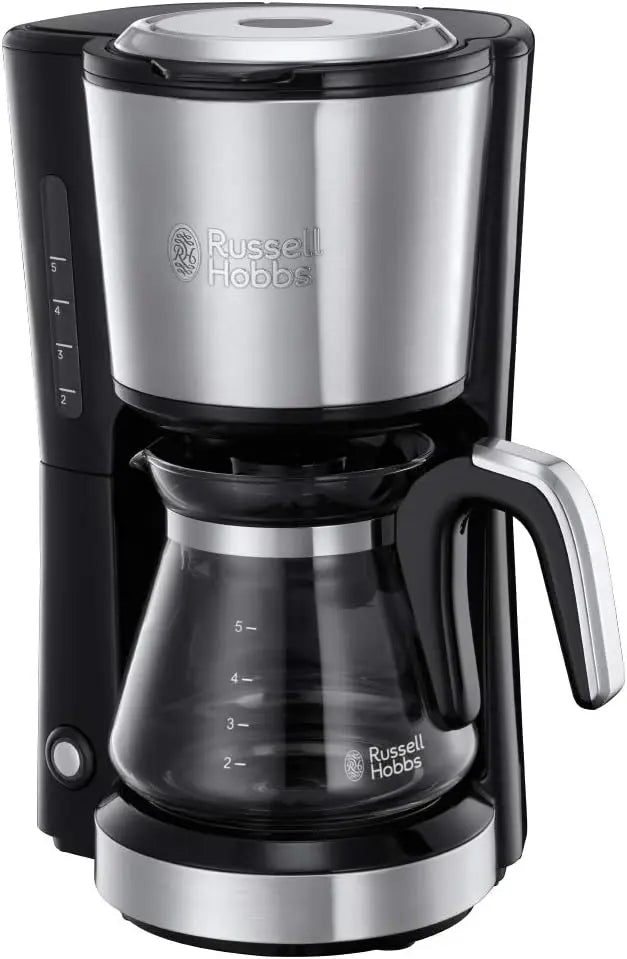 Cafetera Russell Hobbs de Goteo Compact Home - Diseño Compacto, 5 Tazas, Capacidad 740 ml, Soporte de Filtro Extraíble, Interruptor Luminoso