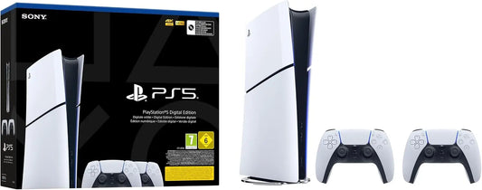 Consola Playstation 5 Consola Digital Modelo Slim y 2 Mandos Inalámbrico Dualsense, negro