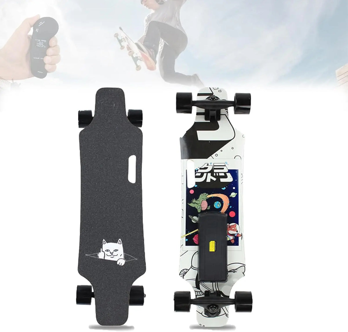 Mando a distancia Pnpaea Patineta EléCtrica Series con Control Remoto, Velocidad MáXima De 40-64 Km/H, AutonomíA De 13-48 Km, negro