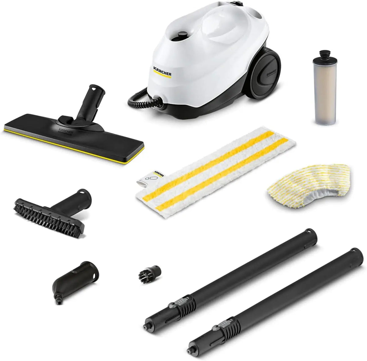 Kärcher Limpiadora de vapor SC 3 EasyFix, presión vapor: 3,5 bar, tiempo calentamiento: 30s, potencia: 1900W, rendimiento: 75m², depósito: 1 l, negro