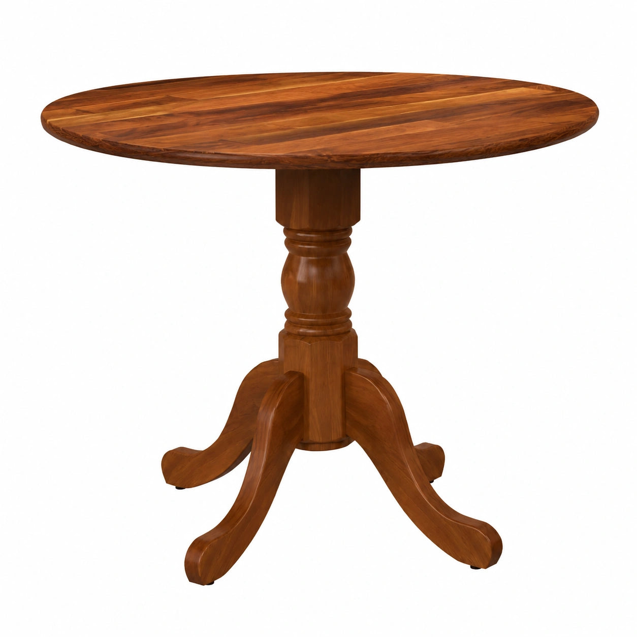 Tavolo Rotondo in Legno Massello Vintage, Salvaspazio, per Cucina e Soggiorno