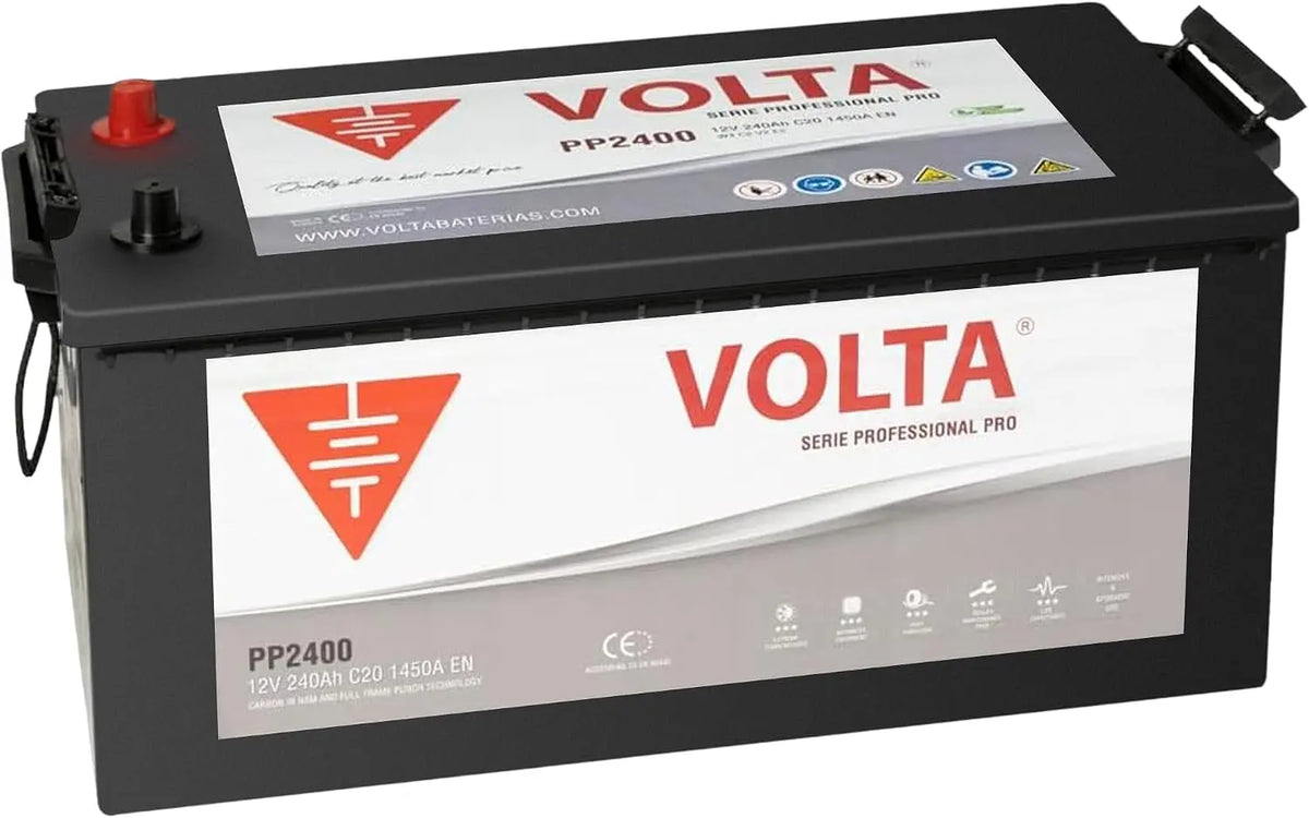 Volta baterías Bateria de Camión profesional Pro 240Ah 1450A Volta PP2400I - Borne +Izq, negro