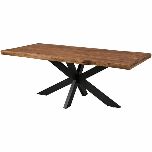 Tavolo da Pranzo in Legno di Sheesham con Gambe a X Antracite 180x90