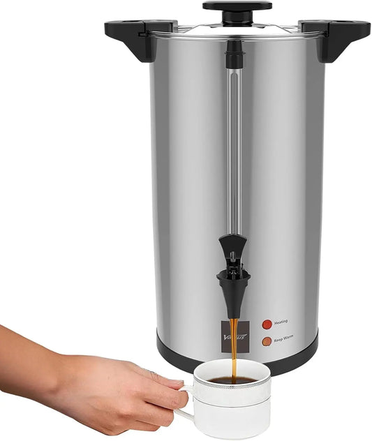 Cafetera Valgus 80 tazas 12L Cafetera percoladora profesional de acero inoxidable, plata