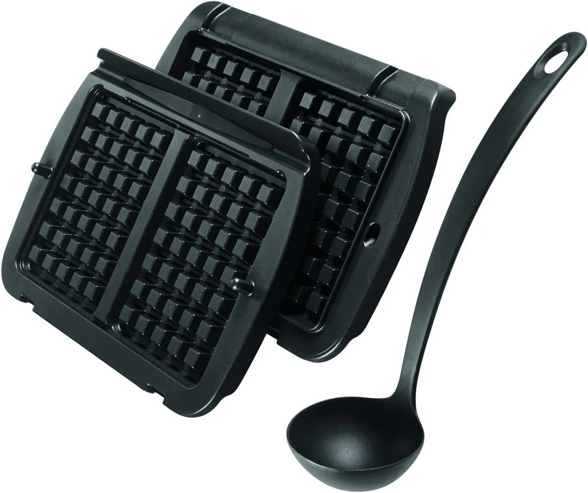 Tefal XA7248 OptiGrill - Placas para gofres OptiGrill+ y Elite, incluye cucharón, color negro