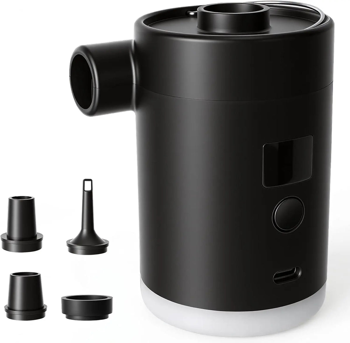 Inflador Hossom Bomba de Aire Electrica 3600mAh Inflador eléctrico Portátil con 4 Boquillas, negro