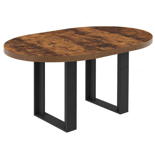 Tavolo da pranzo allungabile PHOENIX per 4-6 persone, legno scuro vintage, 110-150 cm