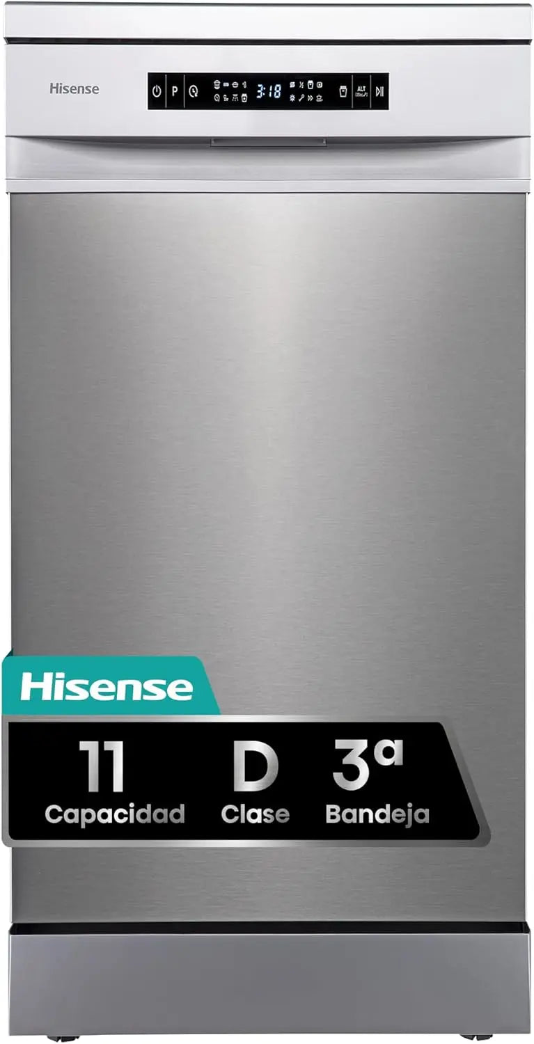 Lavavajillas Hisense HS543D10X, 45cm, Libre Instalación, 11 Serv, gris