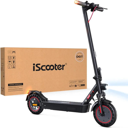 Patinete eléctrico iScooter Homologado DGT Patinete eléctrico Adultos, 500W Motor, 6/15/25 KM/H, Autonomía 40KM, Doble Freno, App, Antirrobo, naranja
