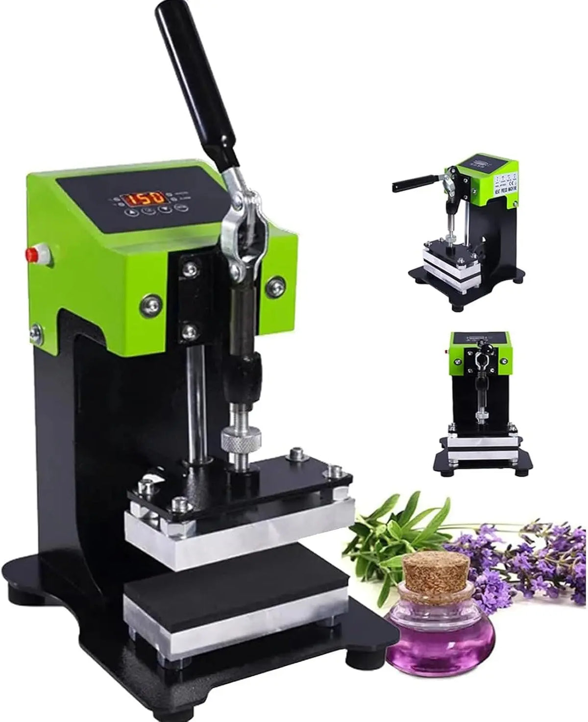 GZKDKZB Prensa térmica hidráulica Manual pequeña para Bricolaje, Prensa térmica Manual de 6 x 12 cm, Control de Temperatura de 0 a 250 ℃, negro