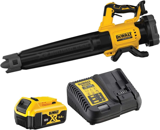 Soplador DEWALT DCMBL562P1-QW, axial sin escobillas XR 18V con 1 batería Li-Ion 5Ah, negro