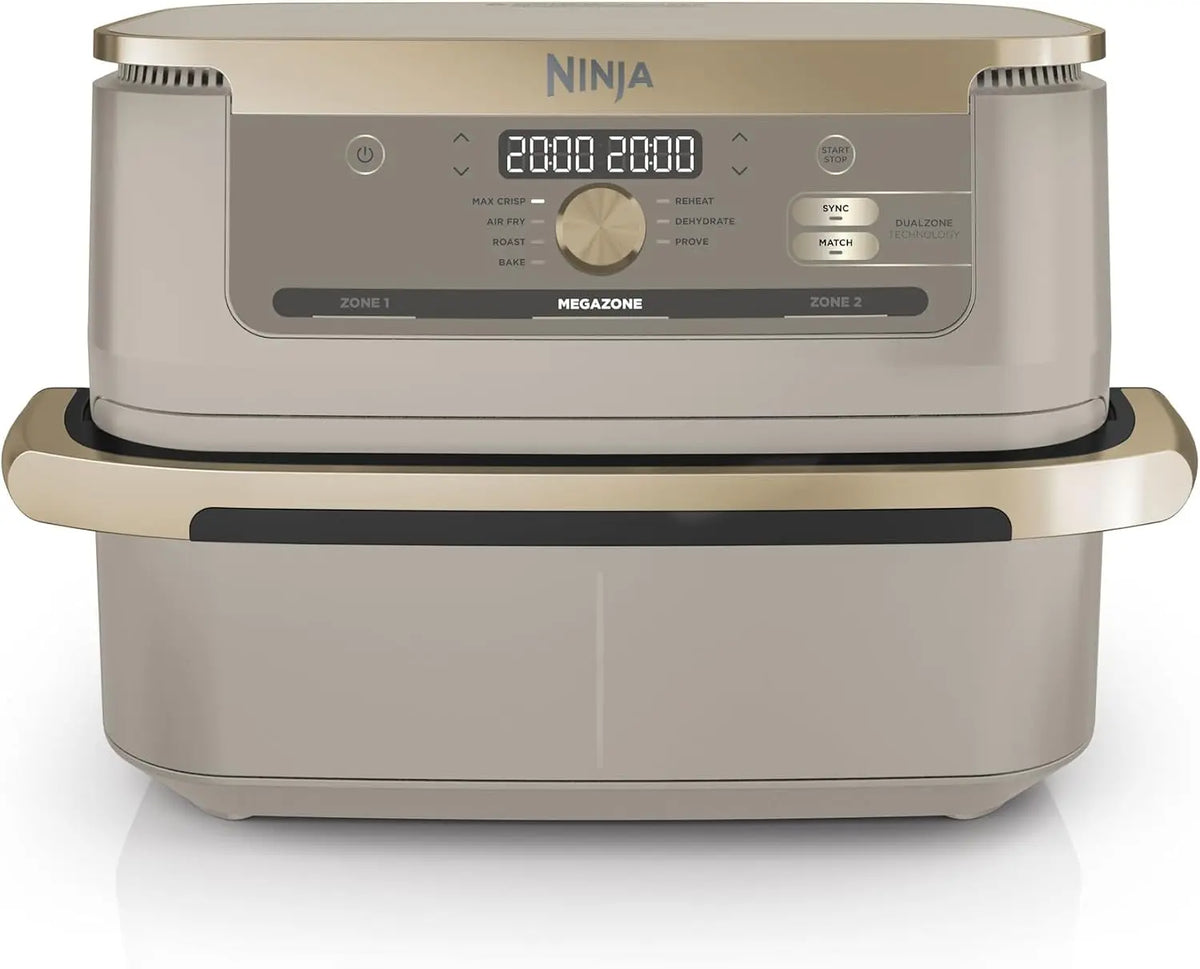 Freidora de aire Ninja Foodi FlexDrawer, Freidora de Aire con Compartimento Doble, 10,4L, gris