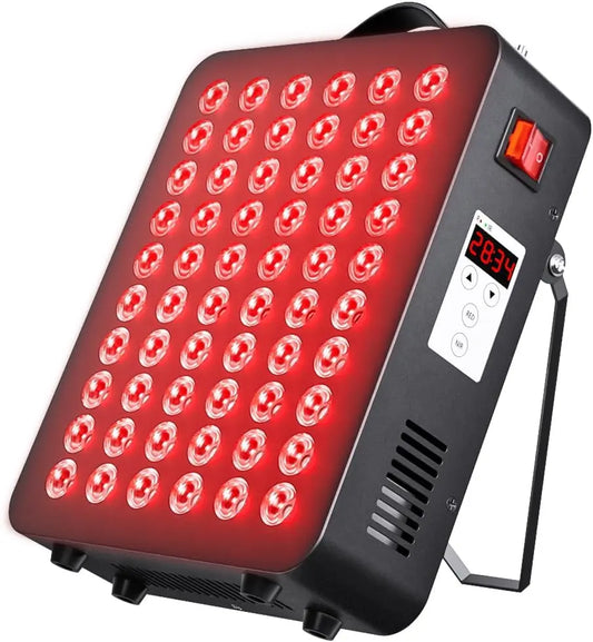 DeBangsi Dispositivo de terapia de luz roja para el cuerpo, de doble chip 660nm＆850nm, grado clínico 60 LEDs con temporizador, el cuerpo, rojo