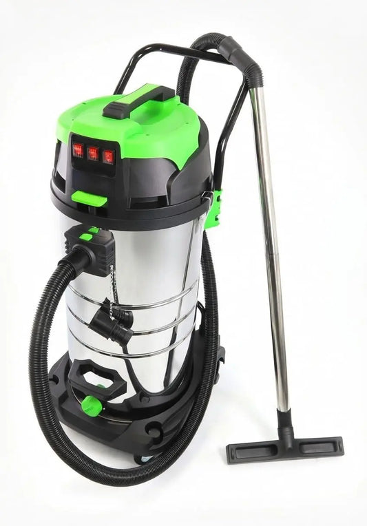 Aspiradora JOMAFA industrial seco y humedo 3600 W triple motor acero inox. 100 L, negro