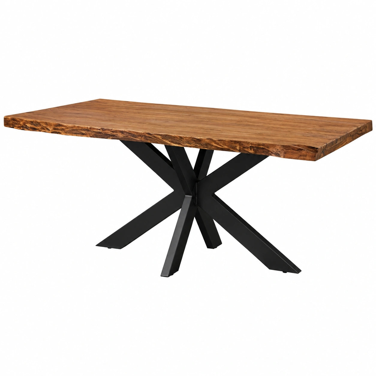 Tavolo da pranzo in legno di sheesham con gambe incrociate antracite 200x100 cm