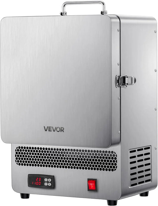 Horno VEVOR Fundidor de Sobremesa, 1500 W Horno Potente Eléctrico de Acero Inoxidable Temperatura Máxima de 1200 ℃ de Fundir Oro para Fundición