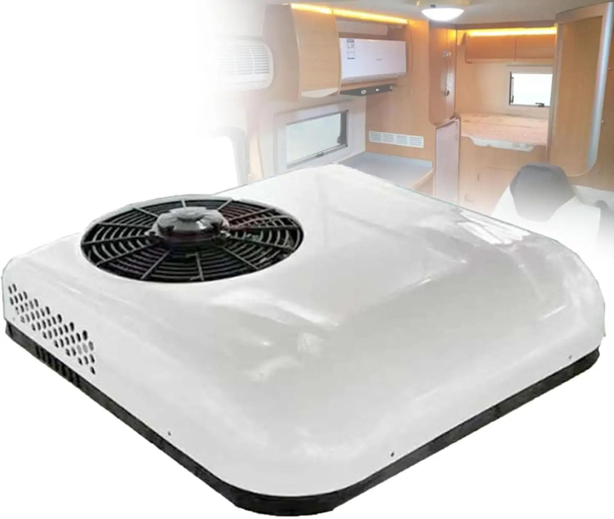 Aire acondicionado Generic para camión, unidad de aire acondicionado de techo de 12 V/24 V, enfriamiento rápido silencioso para autocaravana, gris