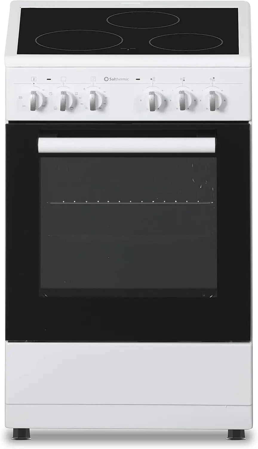 Horno SOLTHERMIC VTC50BLANCA COCINA ELECTRICA VITROCERAMICA CON HORNO INCORPORADO/BLANCA/ANCHO 50 CMS / 3 FUEGOS/HORNO CON GRILL, blanco