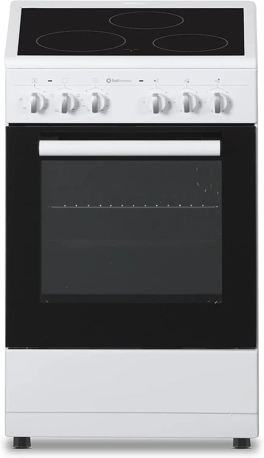 Horno SOLTHERMIC VTC50BLANCA COCINA ELECTRICA VITROCERAMICA CON HORNO INCORPORADO/BLANCA/ANCHO 50 CMS / 3 FUEGOS/HORNO CON GRILL, blanco