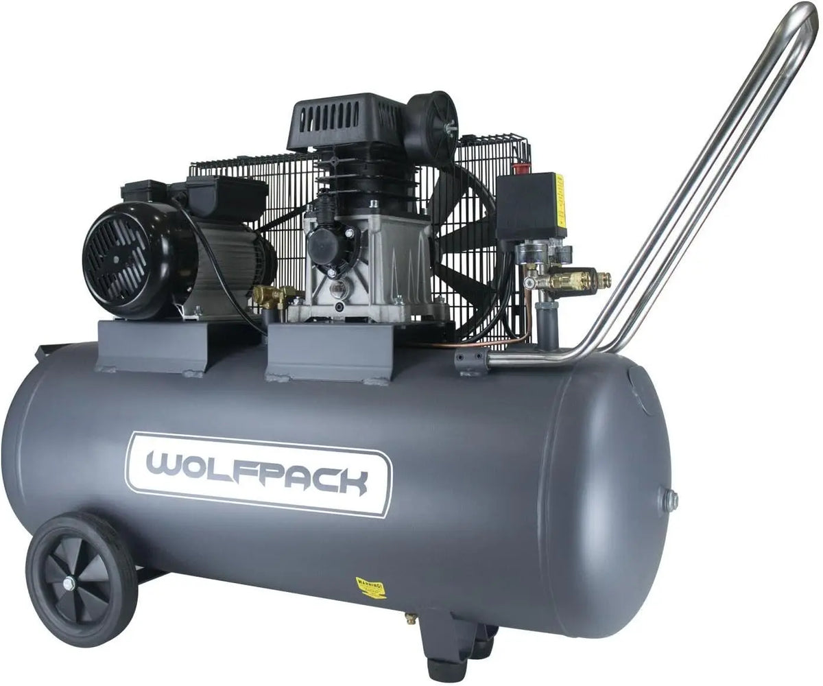 Compresor WOLFPACK LINEA PROFESIONAL 100 Litros / 8 Bares / 2,2 Kw - 3,0 Hp Lubricado Por Aceite, azul