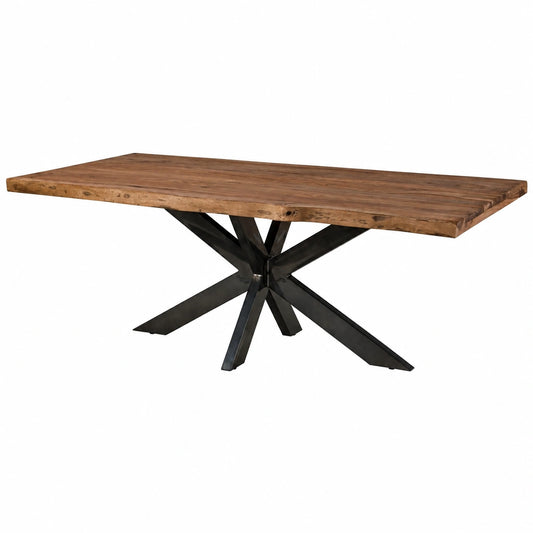 Tavolo da pranzo in legno di sheesham con gambe a X argentate 260x100