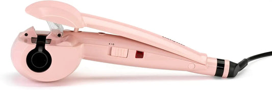BaByliss Curl Secret Rose Blush - Rizador Automático, Peinados fáciles y rápidos, Rizos duraderos, 2 Ajustes de temperatura, Hasta 205°C, Rosa