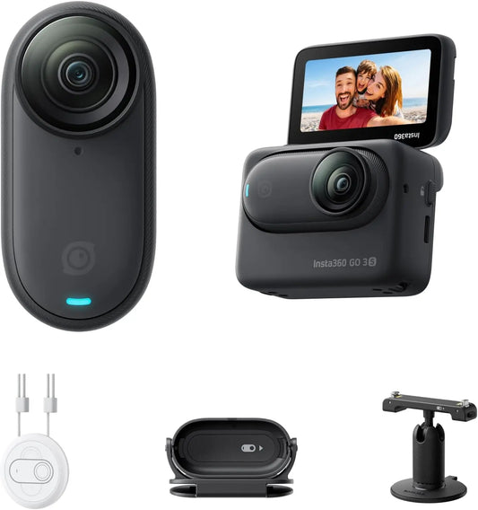 Insta360 GO 3S Negro 128GB - Cámara Vlogging 4K, POV Manos Libres, Móntala Donde Quieras, Estabilización, 140 Min de batería, Impermeable 10 M, negro