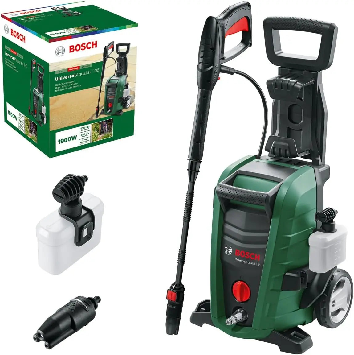 Hidrolimpiadora Bosch de Alta presión de Alta presión UniversalAquatak 135, negro