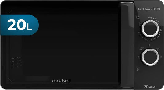 Microondas Cecotec ProClean 3030. 700 W, Capacidad 20L, Revestimiento Ready2Clean, 6 Niveles Funcionamiento, Temporizador 30 min, negro