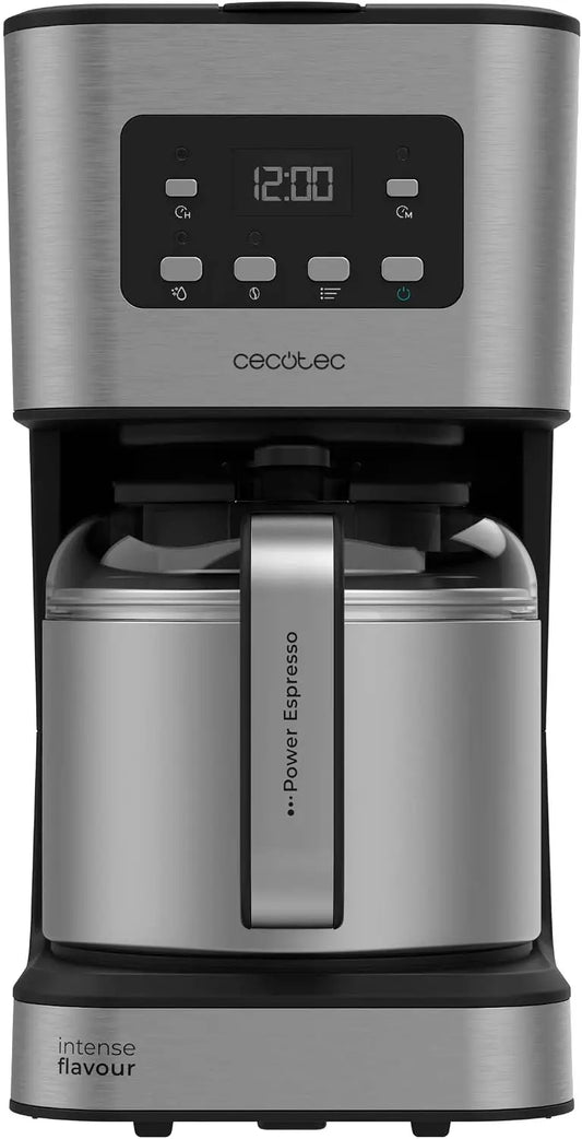 Cafetera Cecotec de Goteo Coffee 66 Drop y Thermo Time, 950 W, 1,2 L, 10 tazas, Patalla LCD, Temporizador 24 h, Sistema Antigoteo, gris