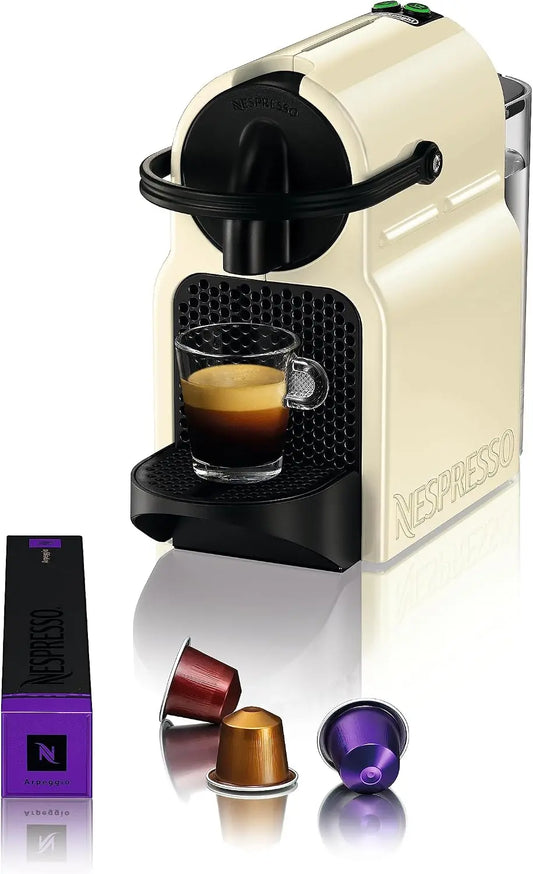 Cafetera Nespresso De'Longhi Inissia EN80.CW, monodosis de cápsulas Nespresso, 19 bares, apagado automático, color crema