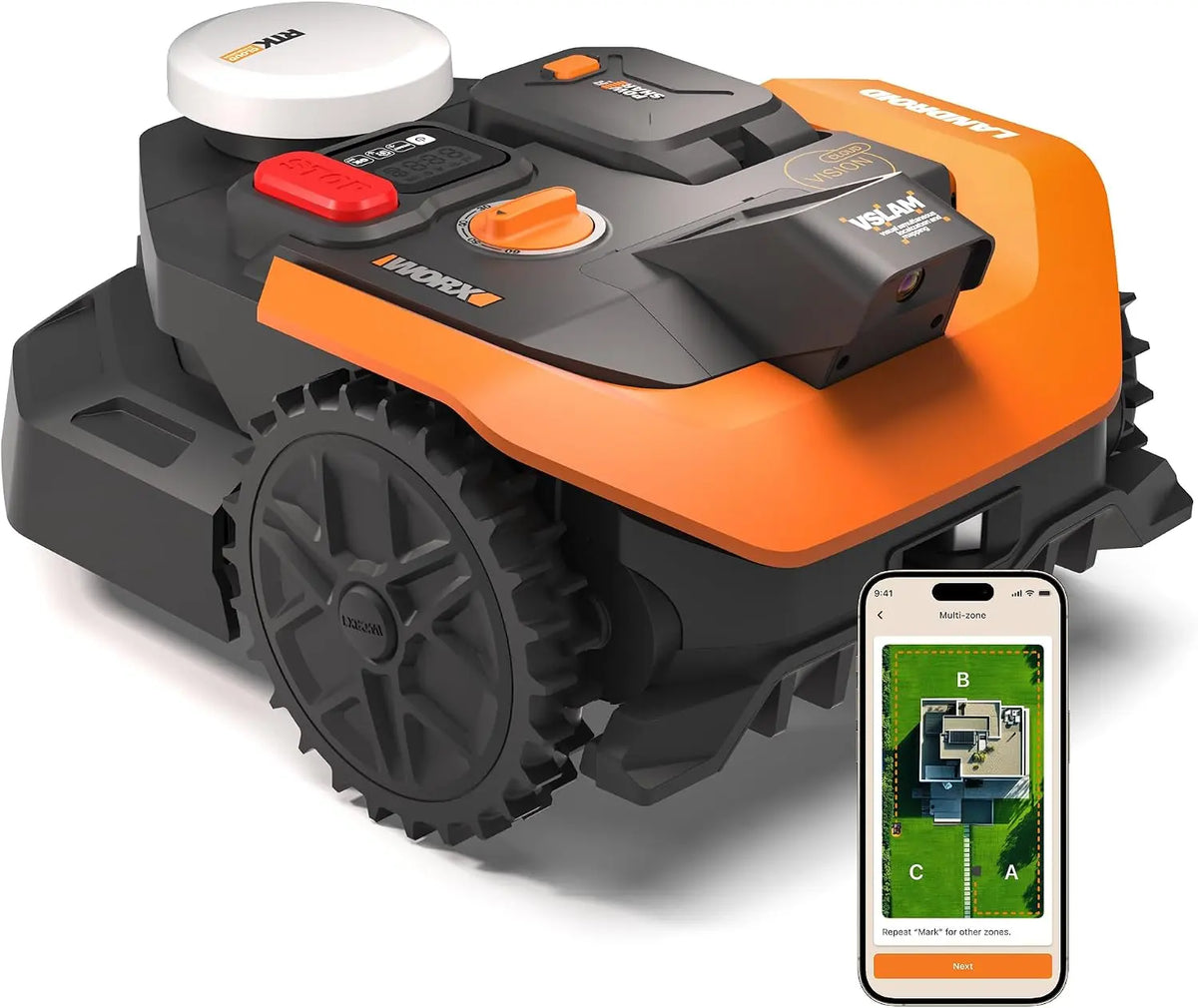 Cortacésped WORX WR303E Landroid Vision Robot Cortacésped sin Cable Perimetral 300 m², negro