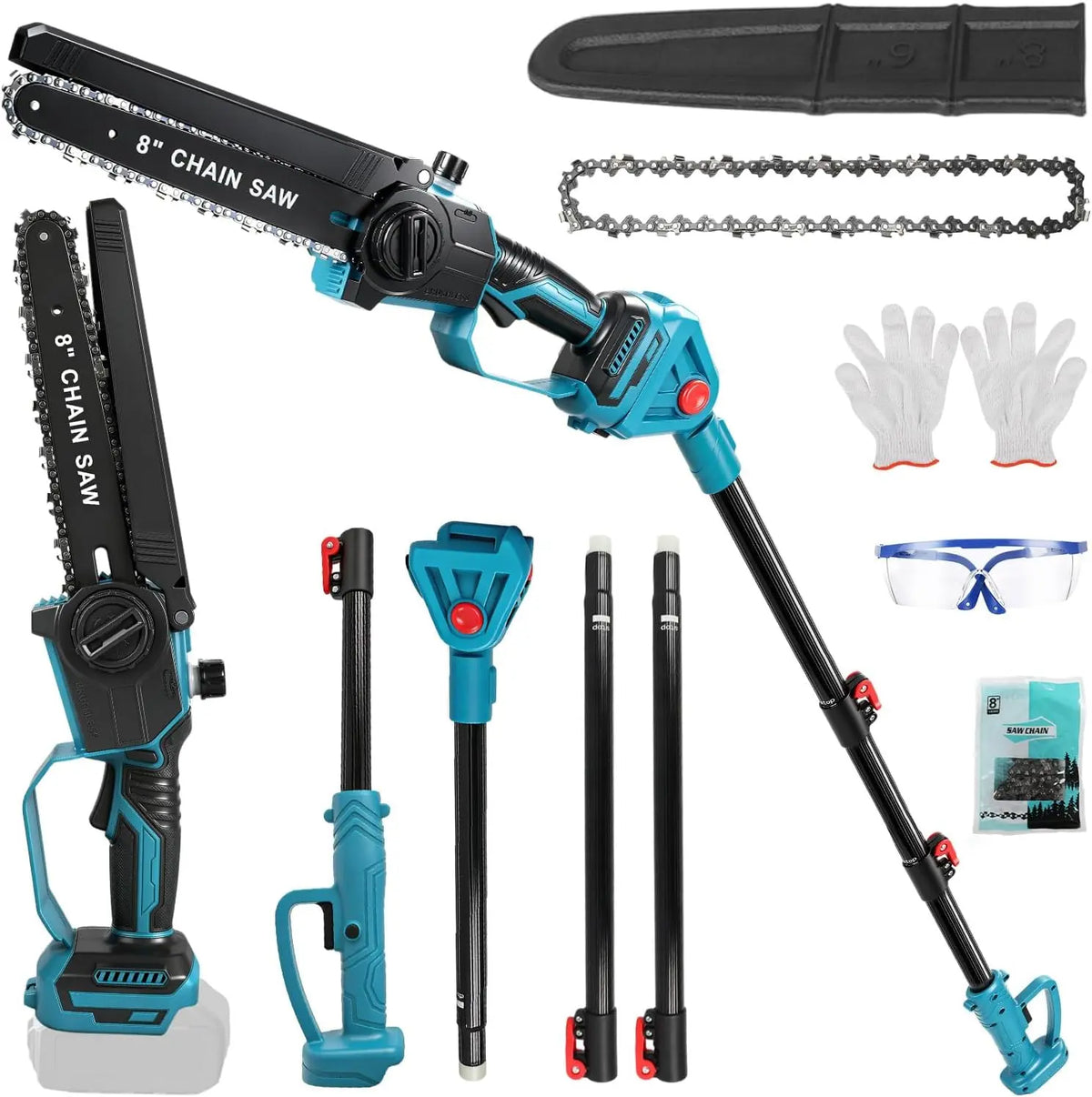 Motosierra tivekeo de Ramas Inalámbrica de alto contacto Profesional compatible con Makita 18V, negro