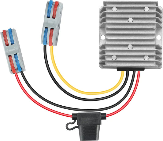 YBBOTT DC Step Down 36W 24V/36V/48V/60V/72V a 12V 3A Convertidor de Potencia Buck, gris