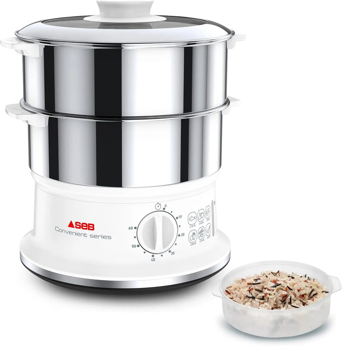 SEB VC145100 - Vaporera (acero inoxidable, 6 L), gris