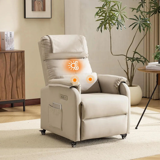 Sillón de masaje Bonnlo Sillón de relax, sillón de televisión, sillón de masaje eléctrico con función reclinable, sillón de TV, amarillo