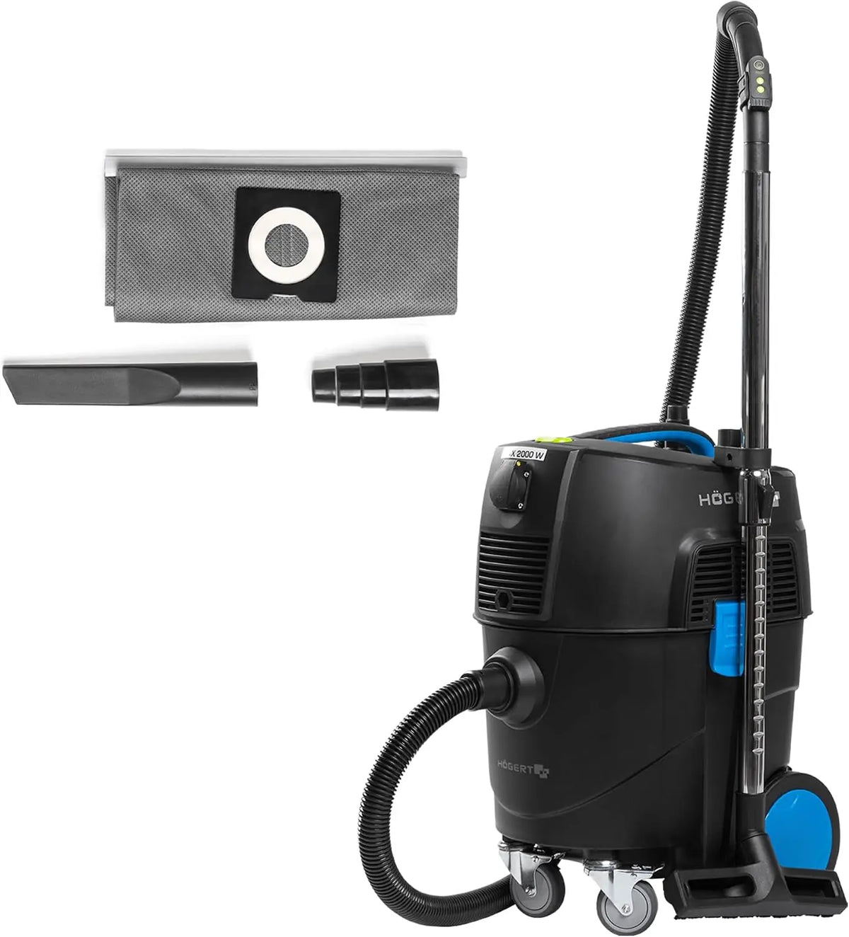 Accesorio electrónico Högert Technik aspiradora en seco y húmedo de 30 L con Limpieza automática del Filtro, Mando a Distancia, Filtro HEPA, negro