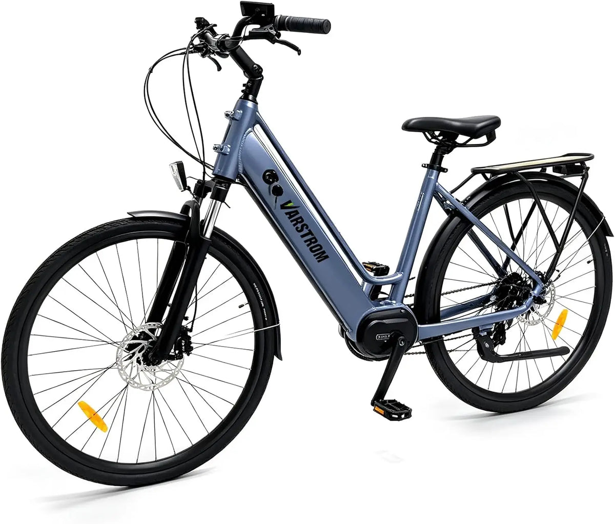 Bicicleta eléctrica Varstrom 250W Bicicleta Electrica 700C con Motor Central Bateria 36V 13Ah, negro