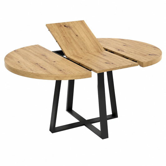 Tavolo da Pranzo Rotondo Allungabile in Stile Nordico 77x110-158 cm
