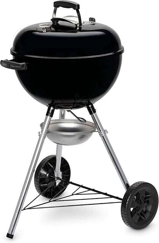 Barbacoa Weber Original Kettle Barbacoa de carbón, superficie de la parrilla de Ø 47 cm, barbacoa con tapa y cuba esmaltadas en porcelana, negro