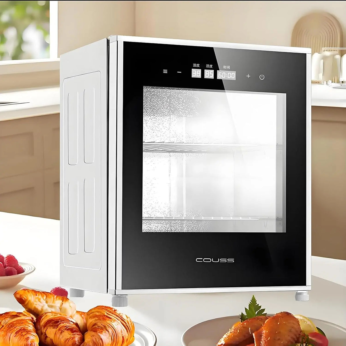 Lbxlhr Fermentadora eléctrica de Masa de 40 L, para Cocina, Yogur, Pan y fermentación (20-50 °C) con Control de Humedad y Temperatura, blanco